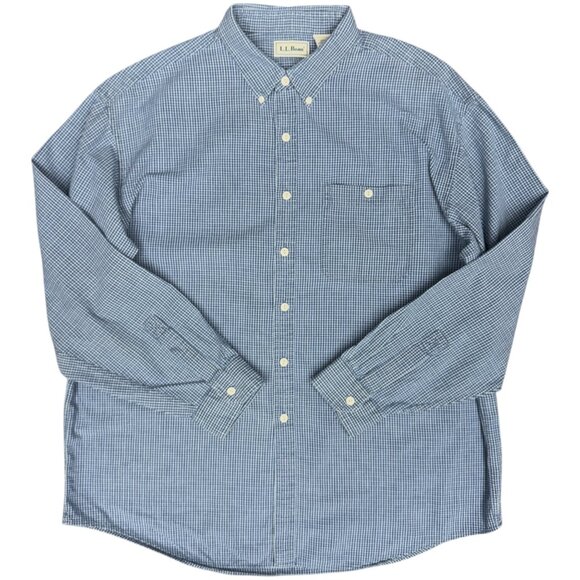 VINTAGE Men's L.L. BEAN Oxford‎ Long Sleeve Tartan Plaid Shirt | Size XL - Picture 2 of 8